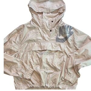 Nike Utility Ripstop Pullover Beige Oversize M Like New Sporty Luxe Baddie